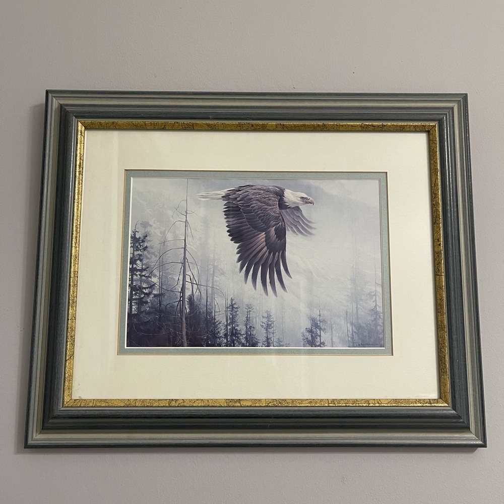 2 animal frames one is husky and another one falcon